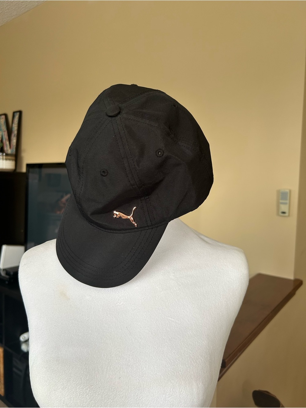 Ladies Puma Black Cap with Metallic Rose Accents Baseball/ Hat/ Workout